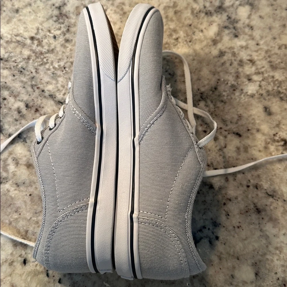 Navy and white stripped Vans - Picture 6 of 9